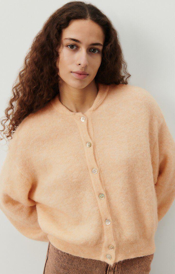 american vintage Gilet femme Zabidoo - BISCUIT CHINE 50 Manches longues Beige - H23