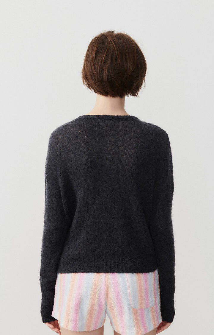 American Vintage Gilet Femme Zakday - ANTHRACITE CHINE 56 Manches Longues Gris - E24