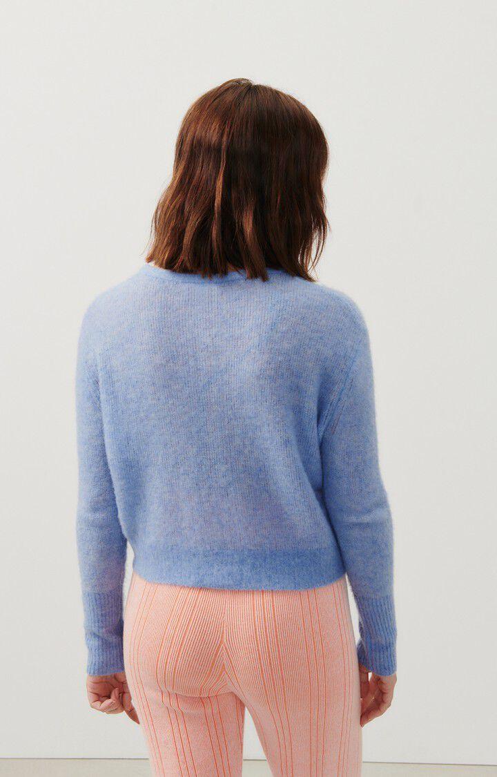 American Vintage Gilet Femme Zakday - OURAGAN CHINE 56 Manches Longues Bleu - E24