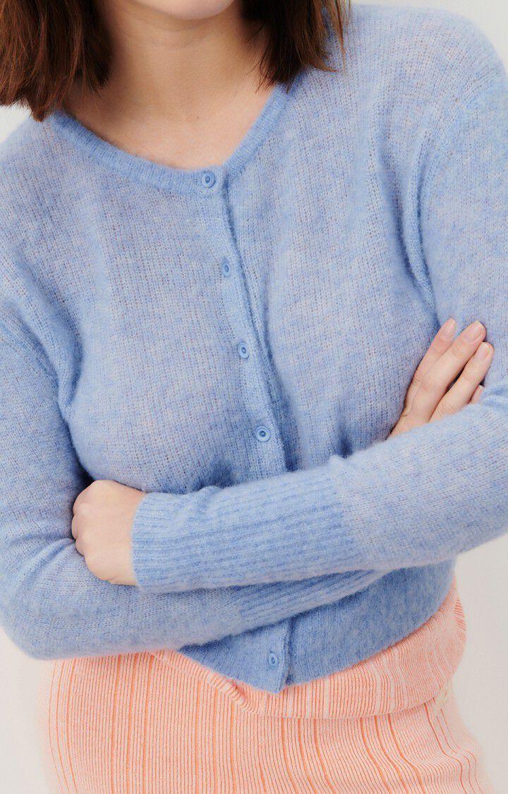 American Vintage Gilet Femme Zakday - OURAGAN CHINE 56 Manches Longues Bleu - E24