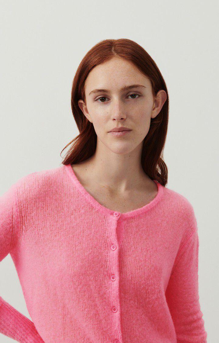 american vintage Gilet femme Zakday - PINKY 56 Manches longues Rose - E24