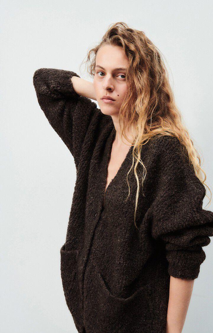 american vintage Gilet femme Zolly - ANTHRACITE CHINE 49 Manches longues Gris - H24