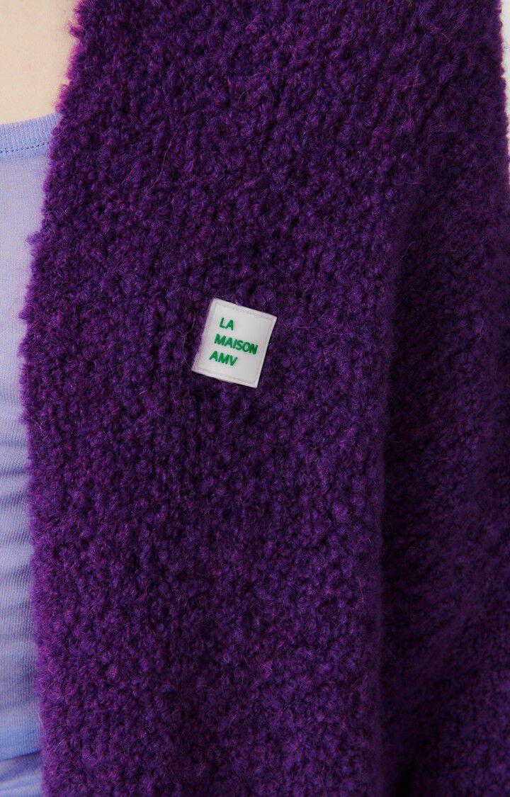 American Vintage Gilet Femme Zolly - AUBERGINE CHINE 35 Manches Longues Violet - E24