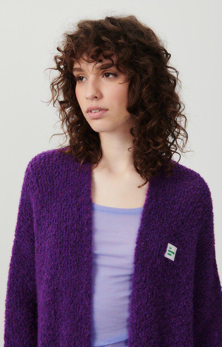 American Vintage Gilet Femme Zolly - AUBERGINE CHINE 35 Manches Longues Violet - E24