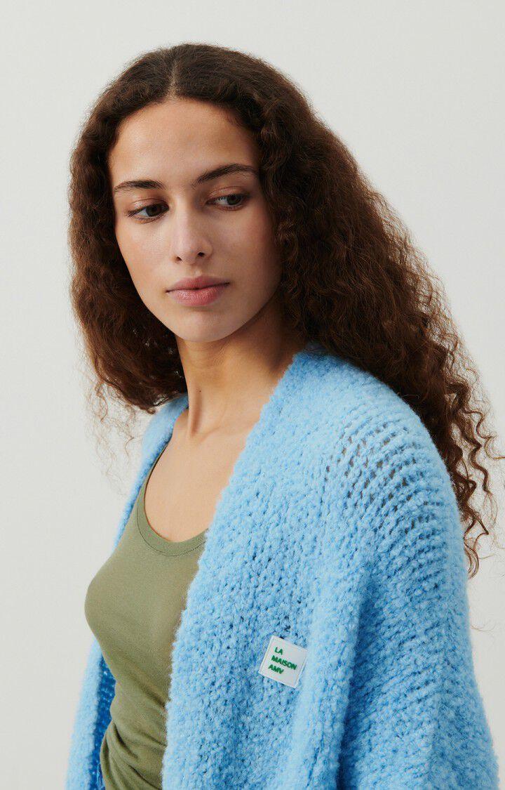 American Vintage Gilet Femme Zolly - CASCADE CHINE 35 Manches Longues Bleu - E24