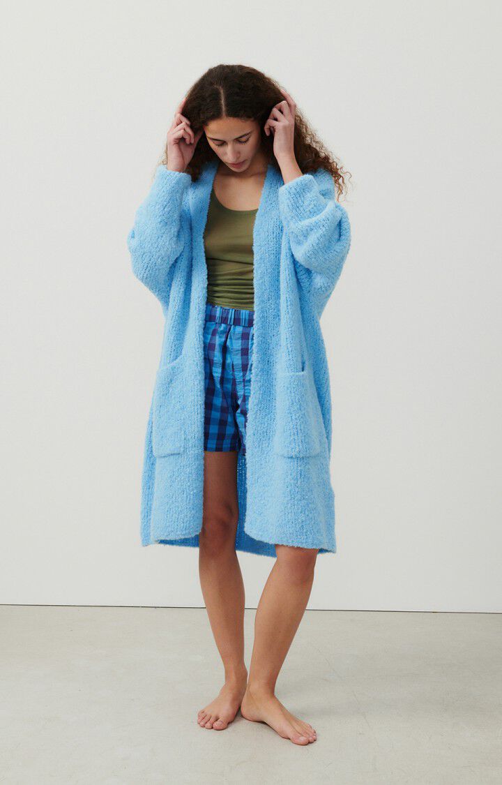 american vintage Gilet femme Zolly - CASCADE CHINE 35 Manches longues Bleu - E24