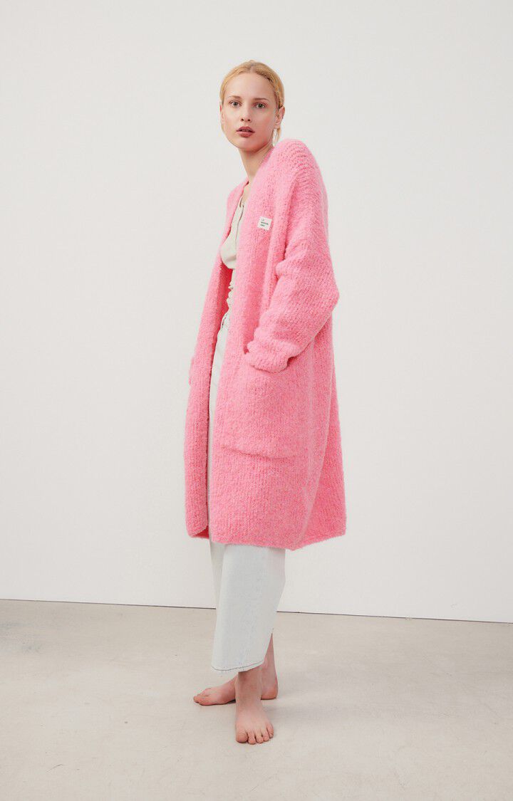 American Vintage Gilet Femme Zolly - PINKY 35 Manches Longues Rose - E24