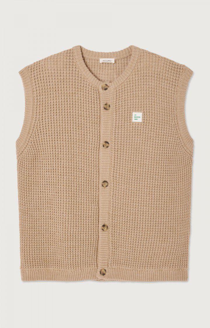 american vintage Gilet homme Crashway - LIN CHINE 0 Sans manches Beige - E25