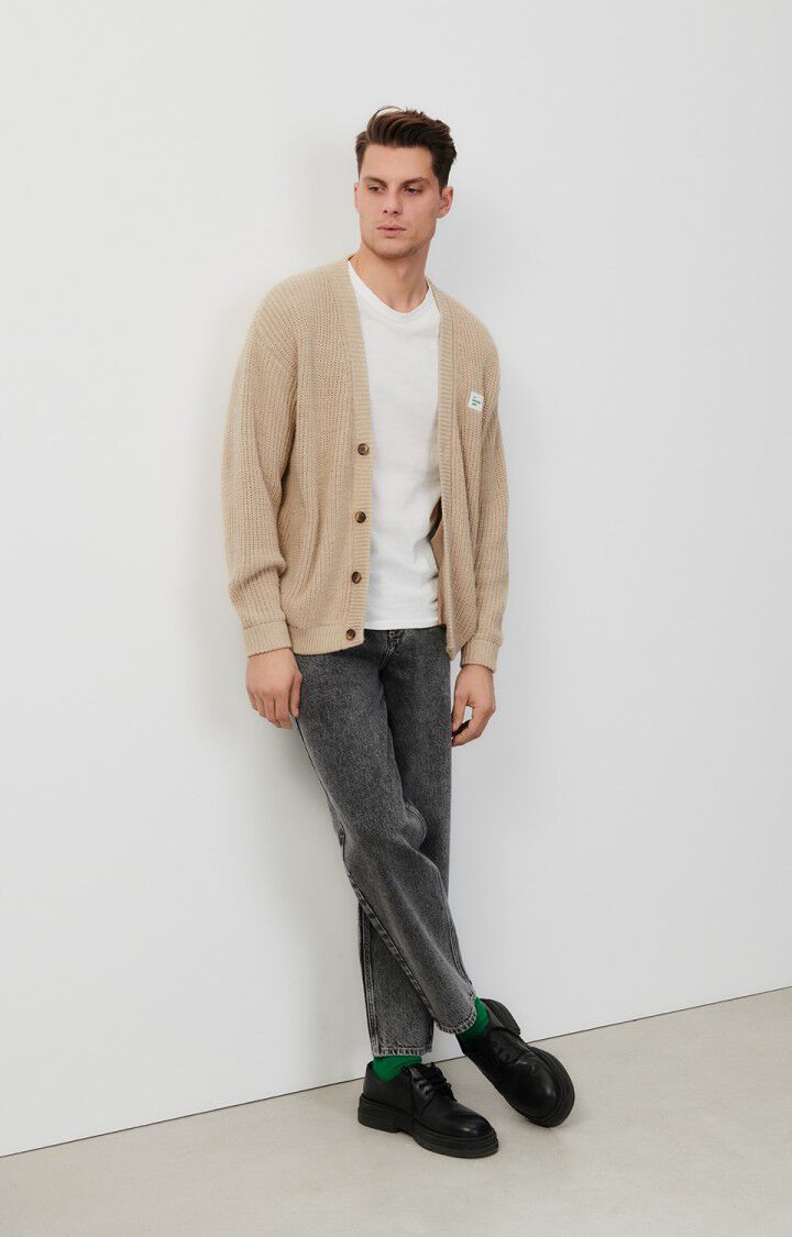 American Vintage Gilet Homme Crashway - LIN CHINE 55 Manches Longues Beige - E24