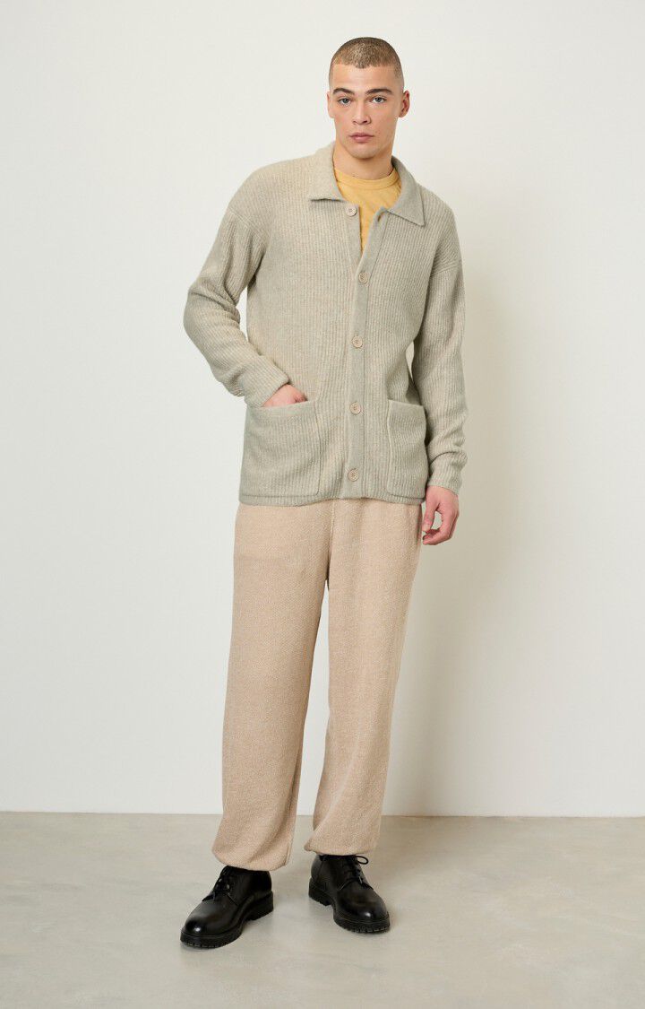 American Vintage Gilet Homme Domy - SABLE CHINE Manches Longues Beige - E22