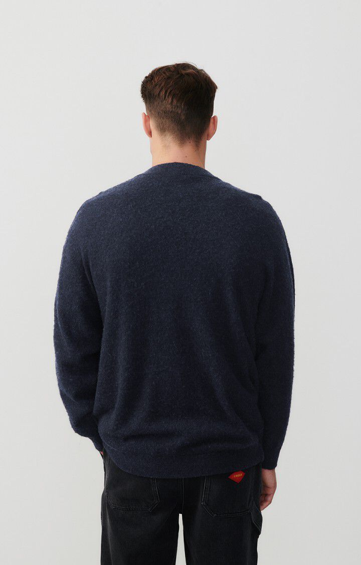 American Vintage Gilet Homme Ducksbay - NAVY CHINE NOIR 52 Manches Longues Noir - E24