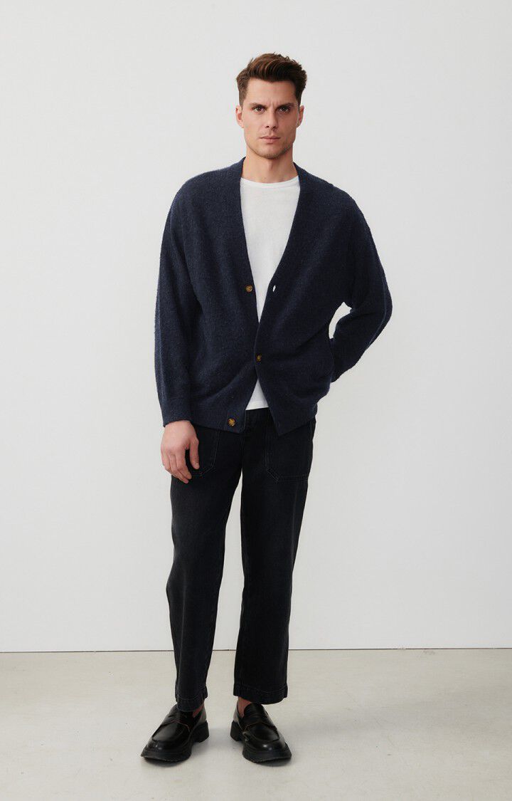 american vintage Gilet homme Ducksbay - NAVY CHINE NOIR 52 Manches longues Noir - E24