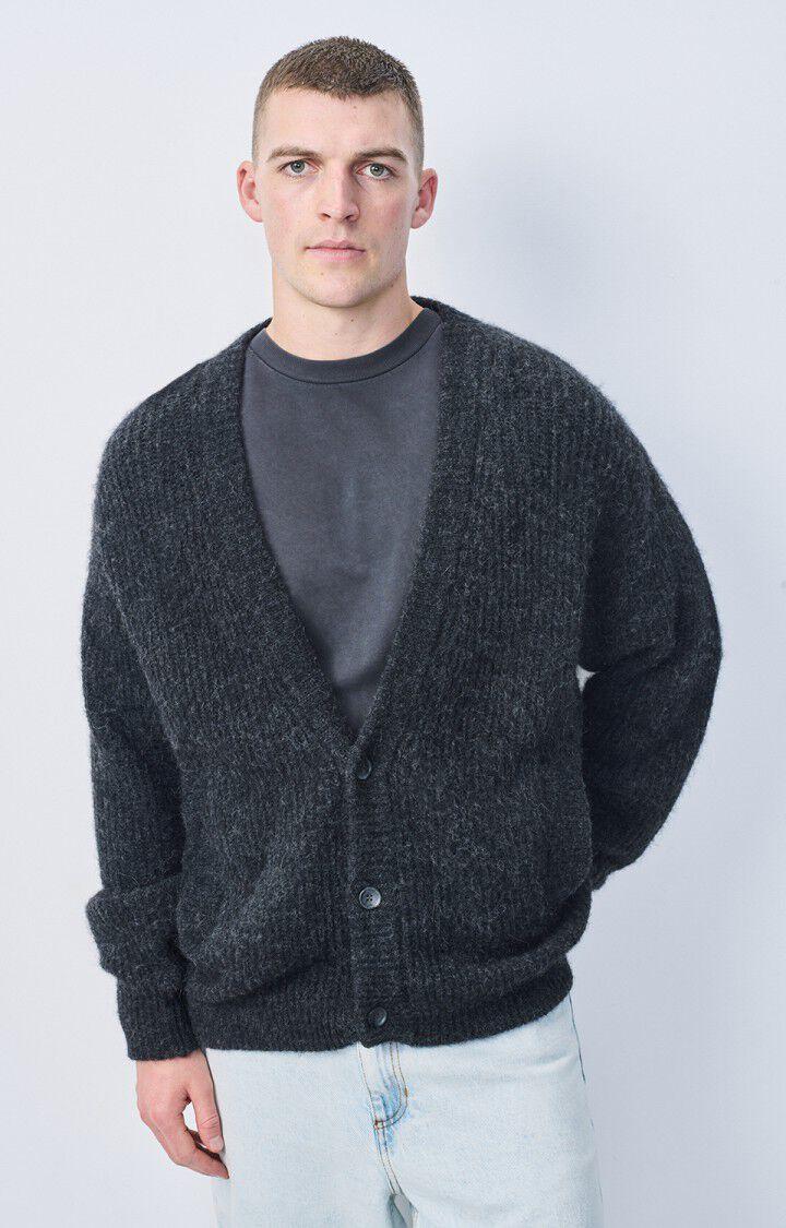 american vintage Gilet homme East - ANTHRACITE CHINE 56 Manches longues Gris - H24