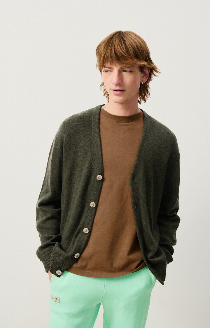 american vintage Gilet homme Falyday - ALGUE CHINE NOIR 62 Manches longues Vert - H24