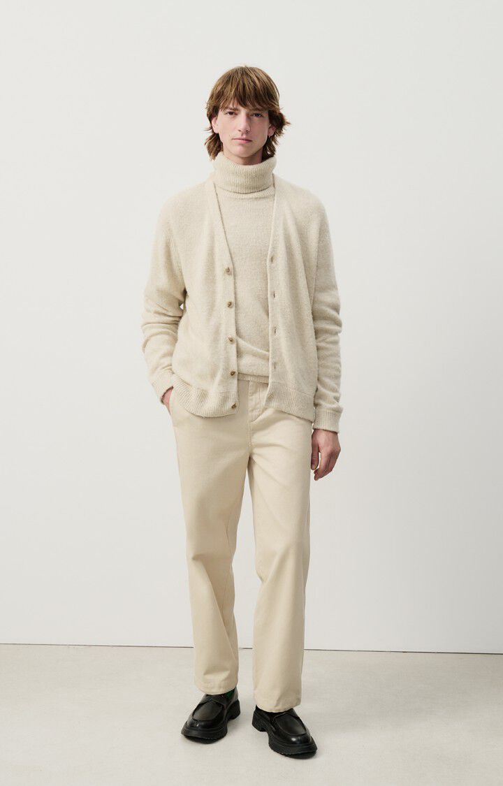 American Vintage Gilet Homme Falyday - BISCUIT CHINE 62 Manches Longues Beige - H24