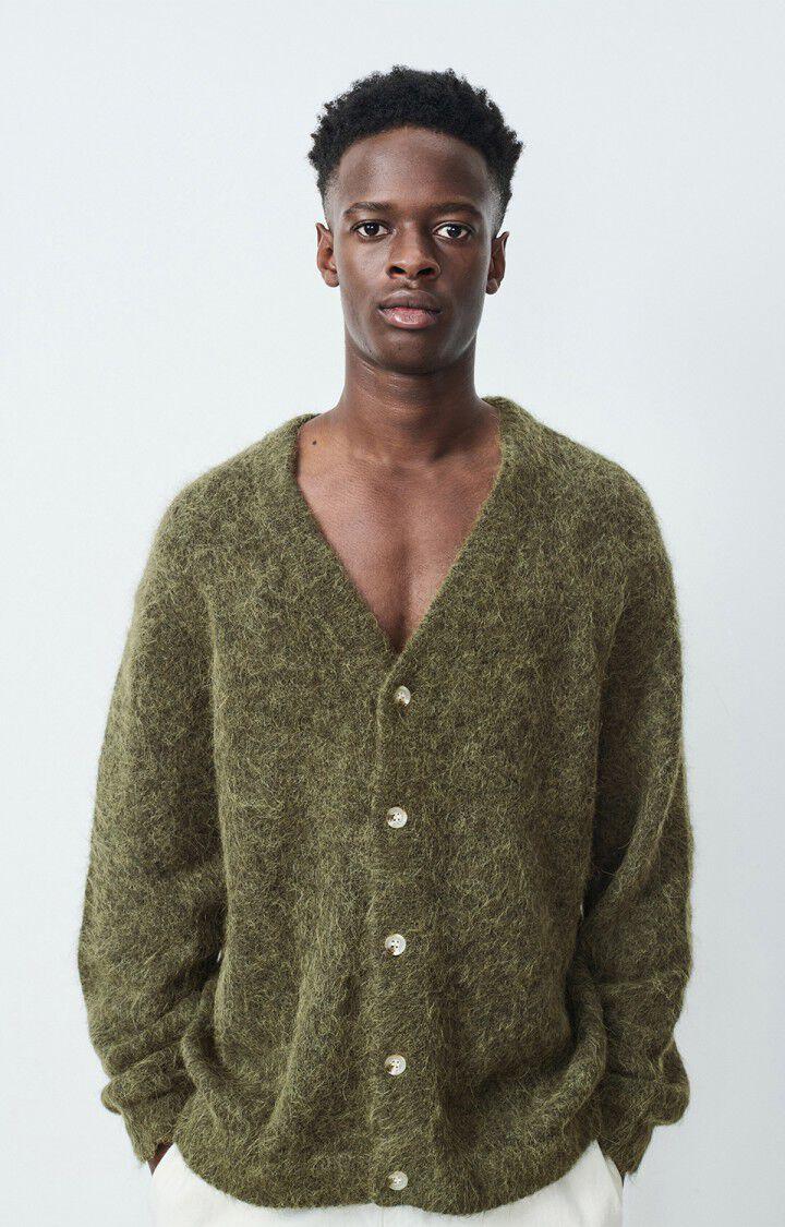 american vintage Gilet homme Nuny - ALGUE CHINE 58 Manches longues Vert - H24