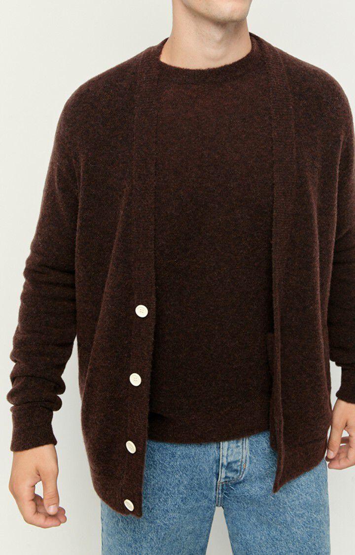 american vintage Gilet homme Razpark - CHATAIGNE CHINE Manches longues Marron - H22