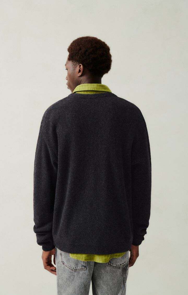 American Vintage Gilet Homme Voxybay - ANTHRACITE CHINE 62 Manches Longues Gris - H23