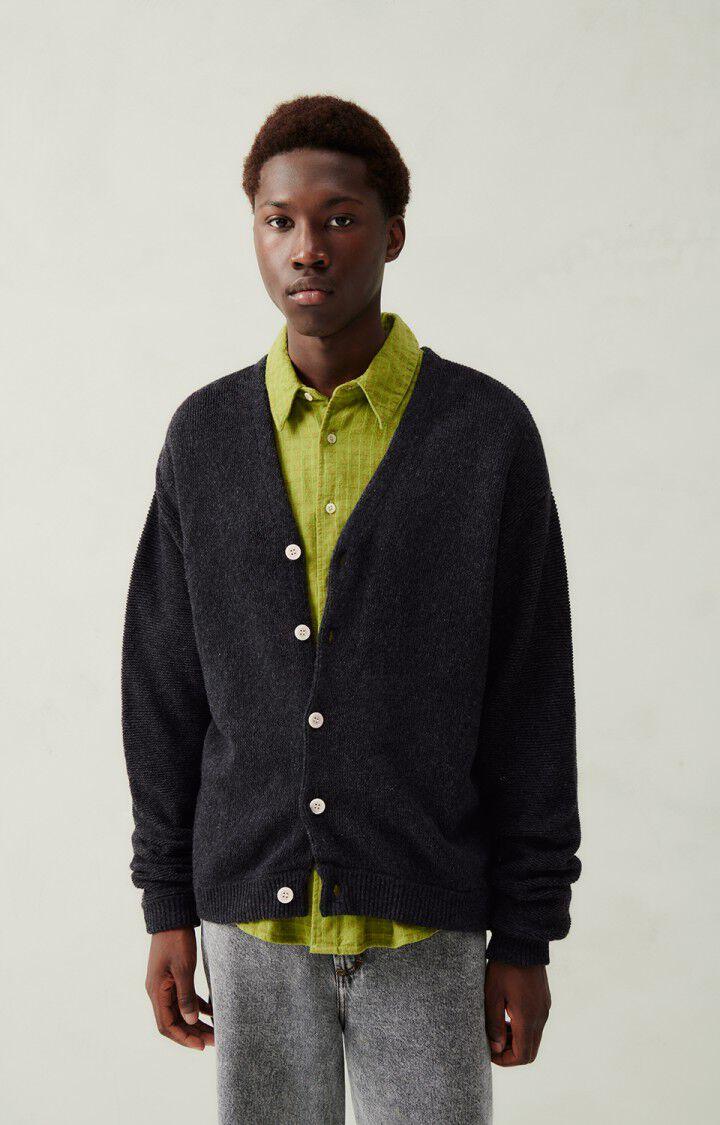 American Vintage Gilet Homme Voxybay - ANTHRACITE CHINE 62 Manches Longues Gris - H23