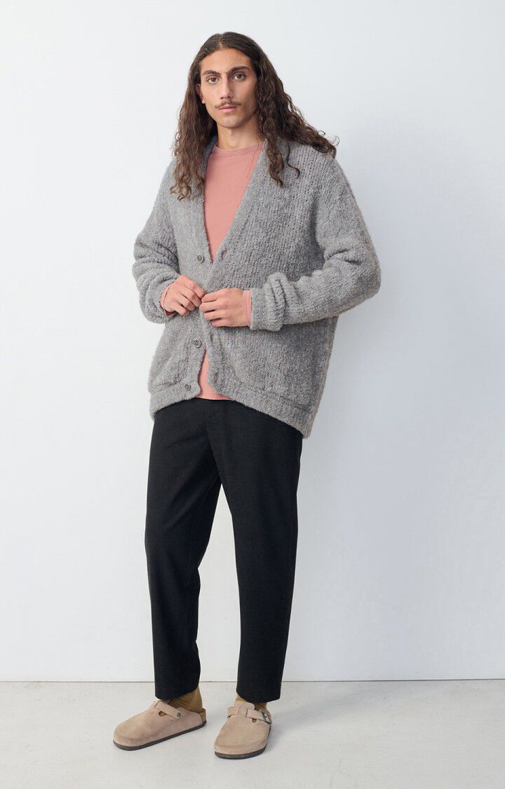 American Vintage Gilet Homme Zolly - SOURIS CHINE 56 Manches Longues Gris - H24