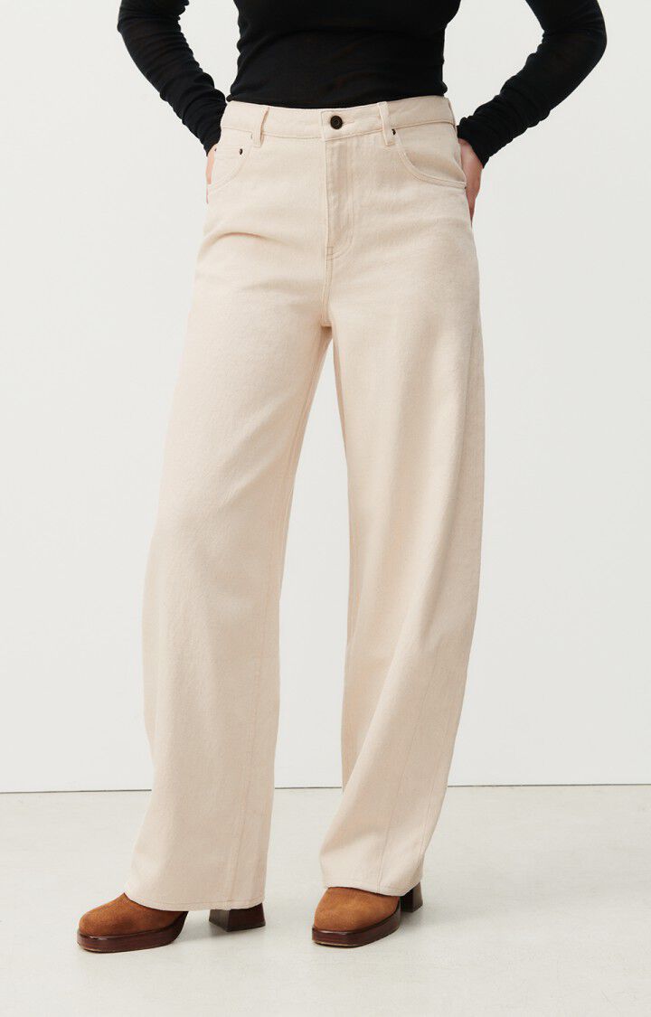 american vintage Jean balloon femme Tineborow - ECRU Beige - E24