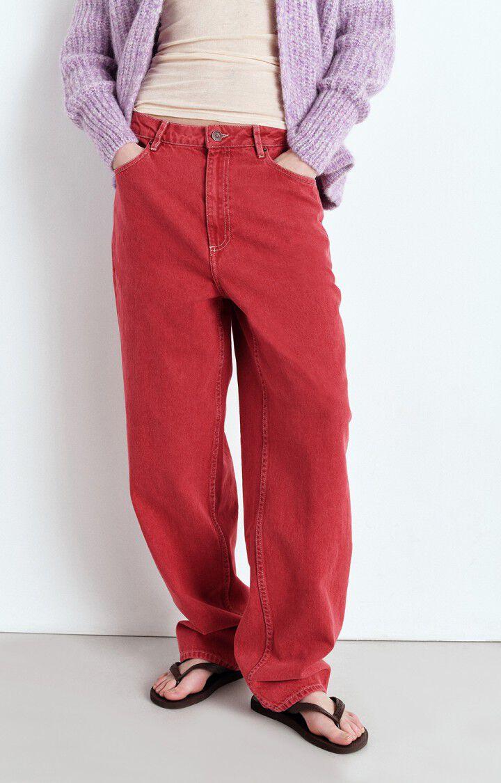 american vintage Jean balloon femme Uzatown - ROUGE Rouge - E25