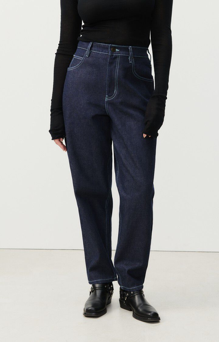 american vintage Jean big carrot femme Layecity - INDIGO Bleu - H23