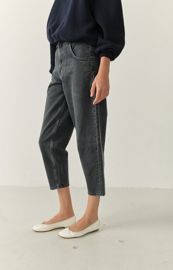 American Vintage Jean Big Carrot Femme Yopday - BLACK POIVRE ET SEL Noir - H22