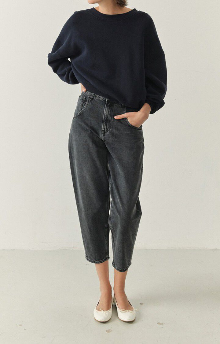 american vintage Jean big carrot femme Yopday - BLACK POIVRE ET SEL Noir - H22
