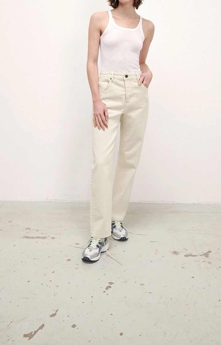 american vintage Jean boyfriend femme Snopdog - ECRU Beige - E22