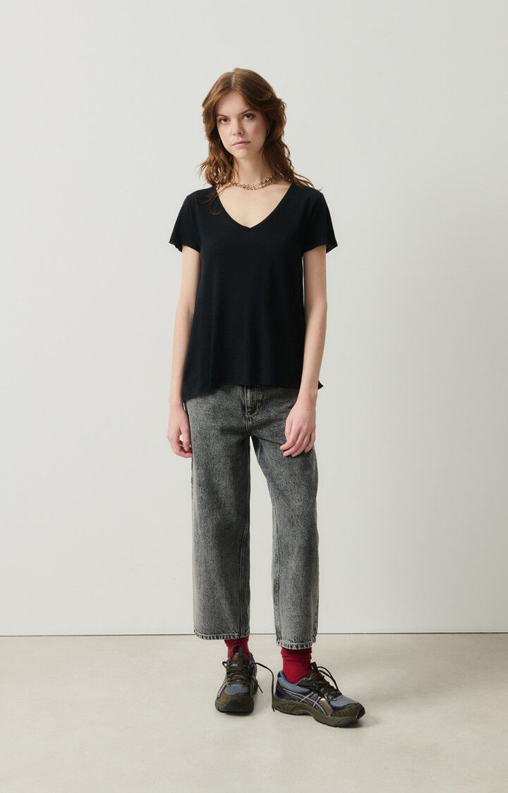 American Vintage Jean Boyfriend Femme Yopday - GREY SALT AND PEPPER Gris - E25