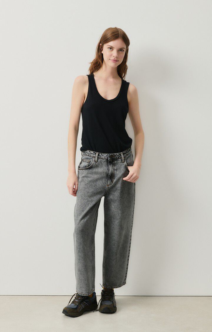 American Vintage Jean Boyfriend Femme Yopday - SALT AND PEPPER Gris - E25