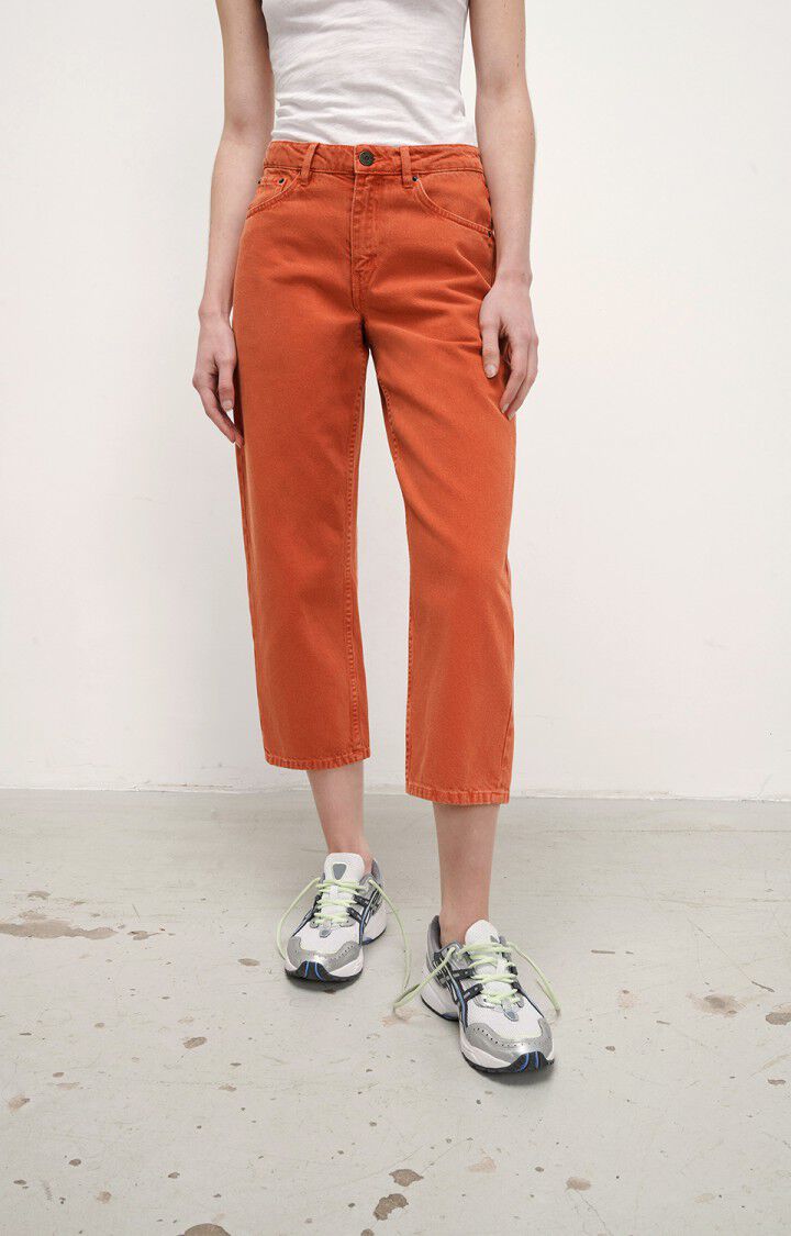 American Vintage Jean Droit Cropped Femme Datcity - TUILE VINTAGE Orange - E22