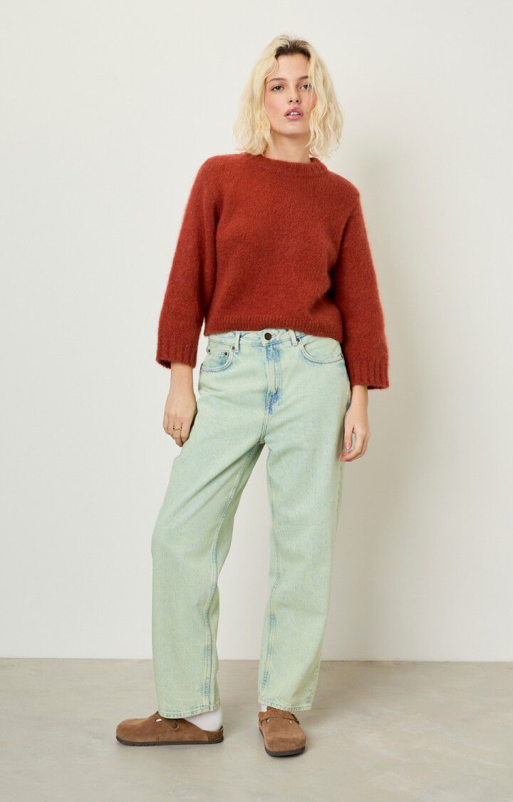 american vintage Jean droit femme Joybird - SUR TEINTURE VERT Vert - H22