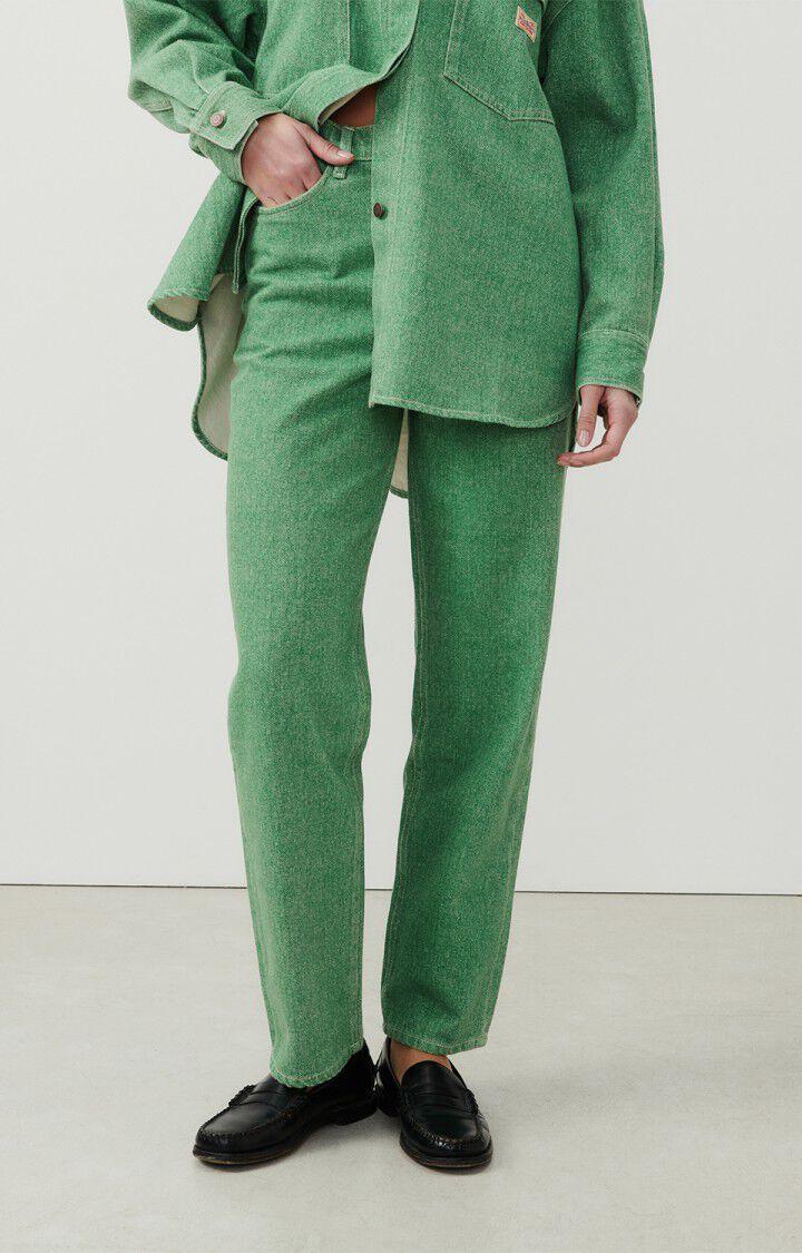 american vintage Jean droit femme Tineborow - BASILIC Vert - E24