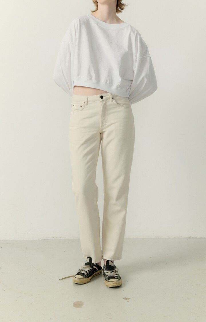 American Vintage Jean Droit Femme Tineborow - ECRU Beige - E23