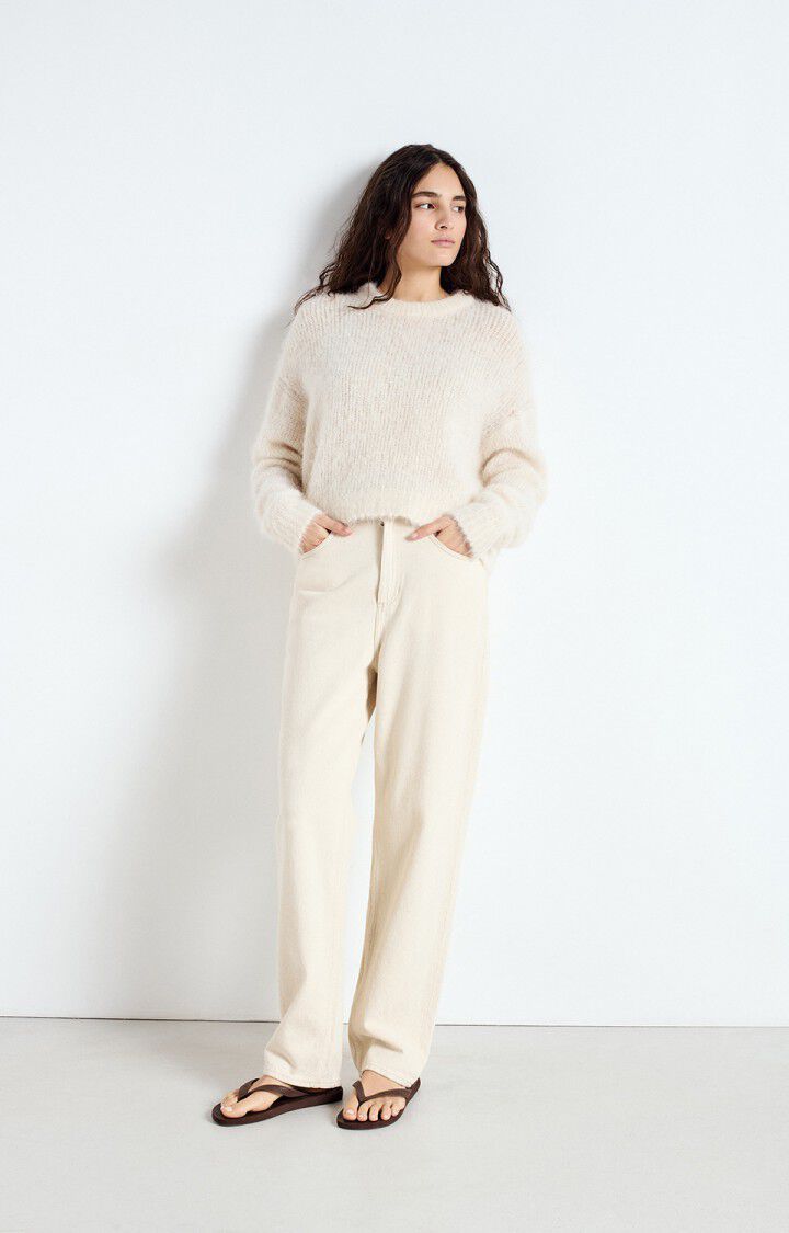 American Vintage Jean Droit Femme Tineborow - ECRU Beige - E25