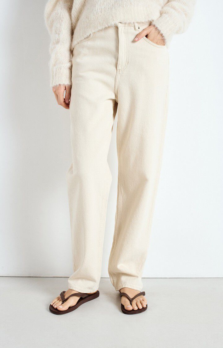 american vintage Jean droit femme Tineborow - ECRU Beige - E25