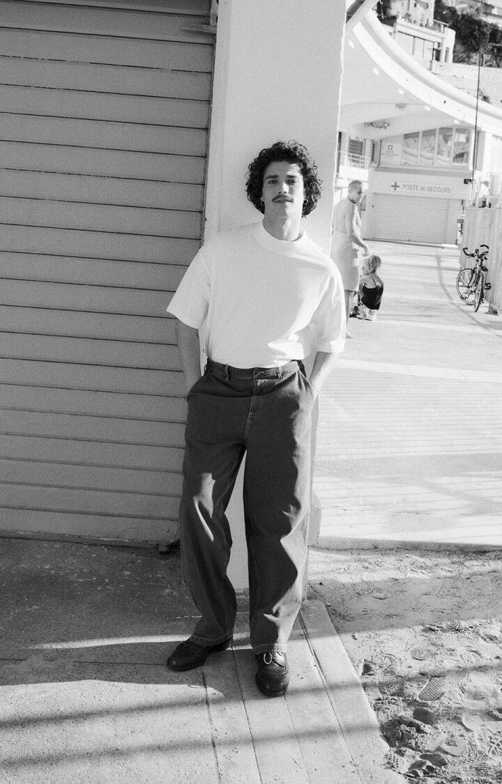 American Vintage Jean Droit Homme Uzatown - KAKI Vert - E25