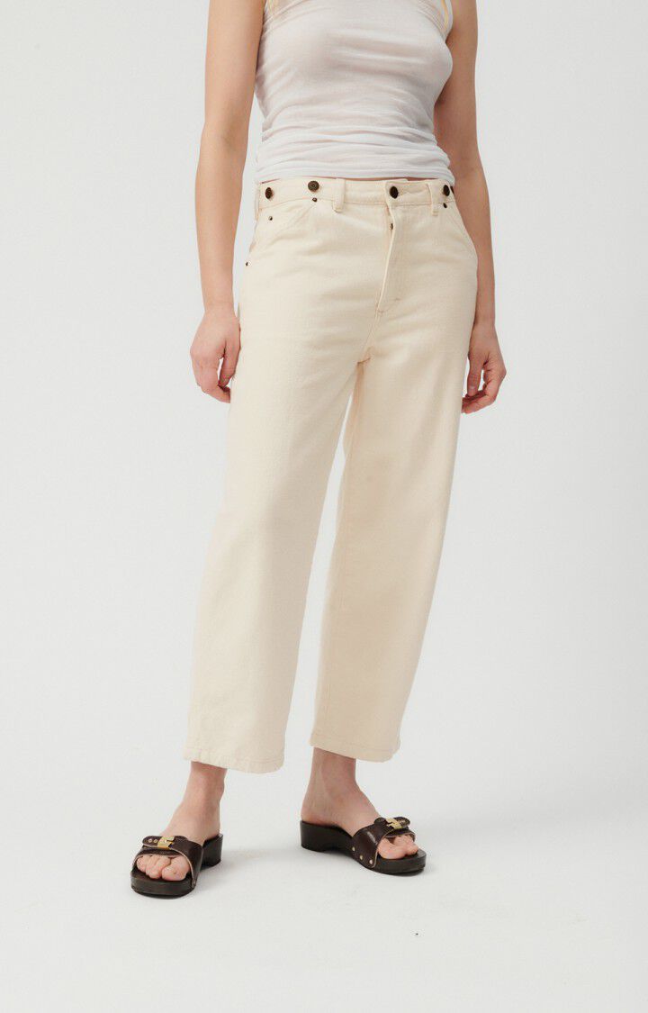 american vintage Jean droit worker femme Spywood - ECRU Beige - H23