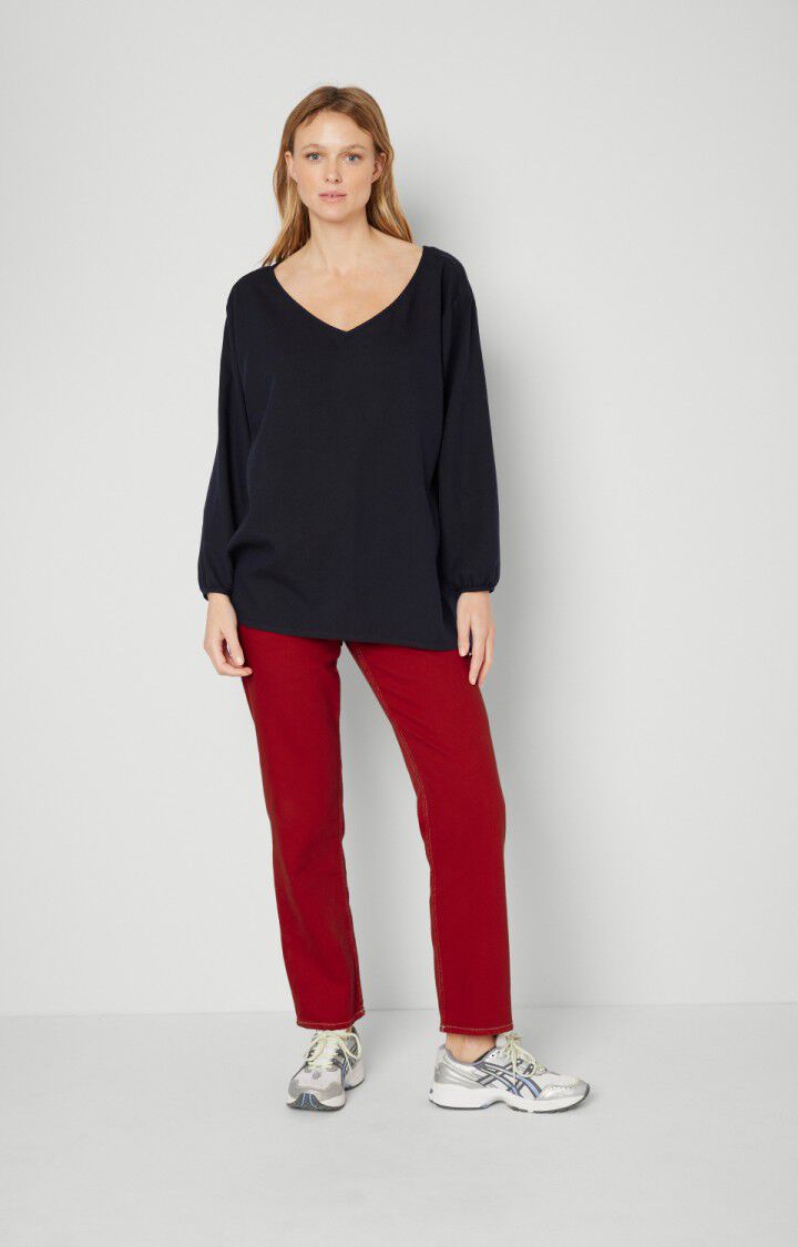 American Vintage Jean Femme Tineborow - COUP DE FOUDRE Rouge - H21