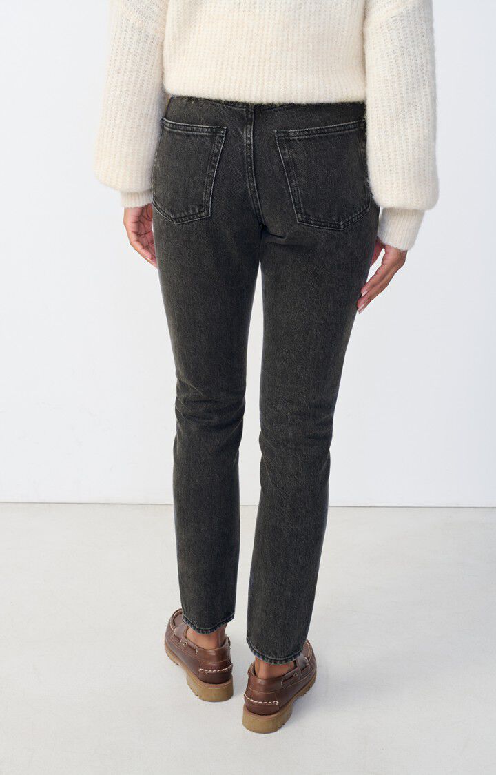 American Vintage Jean Fitté Femme Yopday - BLACK POIVRE ET SEL Noir - E25