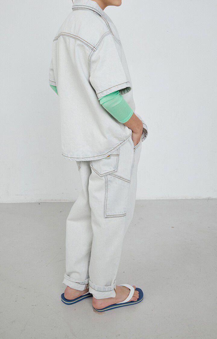 American Vintage Jean Worker Enfant Joybird - SUPER BLEACHED Blanc - E23