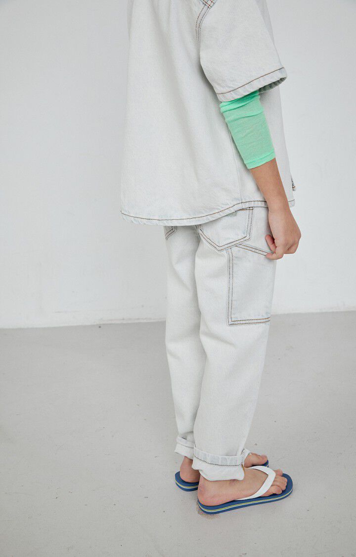 American Vintage Jean Worker Enfant Joybird - SUPER BLEACHED Blanc - E23