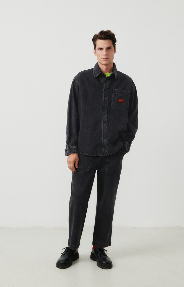 American Vintage Jean Worker Homme Yopday - BLACK POIVRE ET SEL Noir - H23