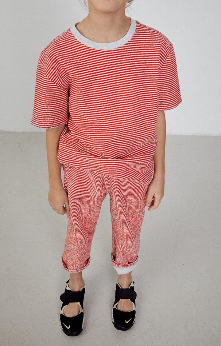 American Vintage Jogging Enfant Bobypark - RAYURES ROUGES ET GRISES Rouge - E23