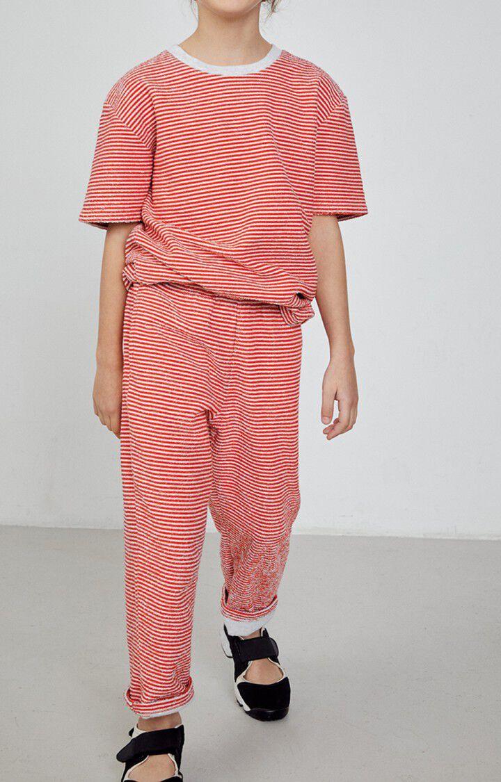 american vintage Jogging enfant Bobypark - RAYURES ROUGES ET GRISES Rouge - E23