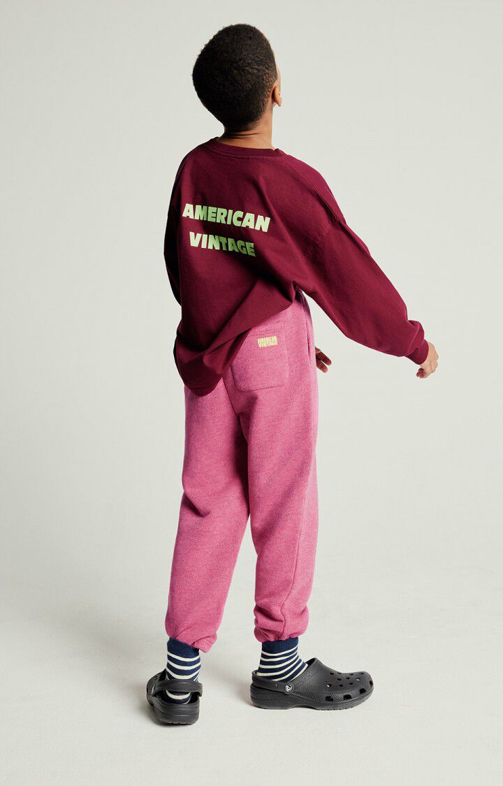 American Vintage Jogging Enfant Doven - GERANIUM FLUO SURTEINT Rose - E25