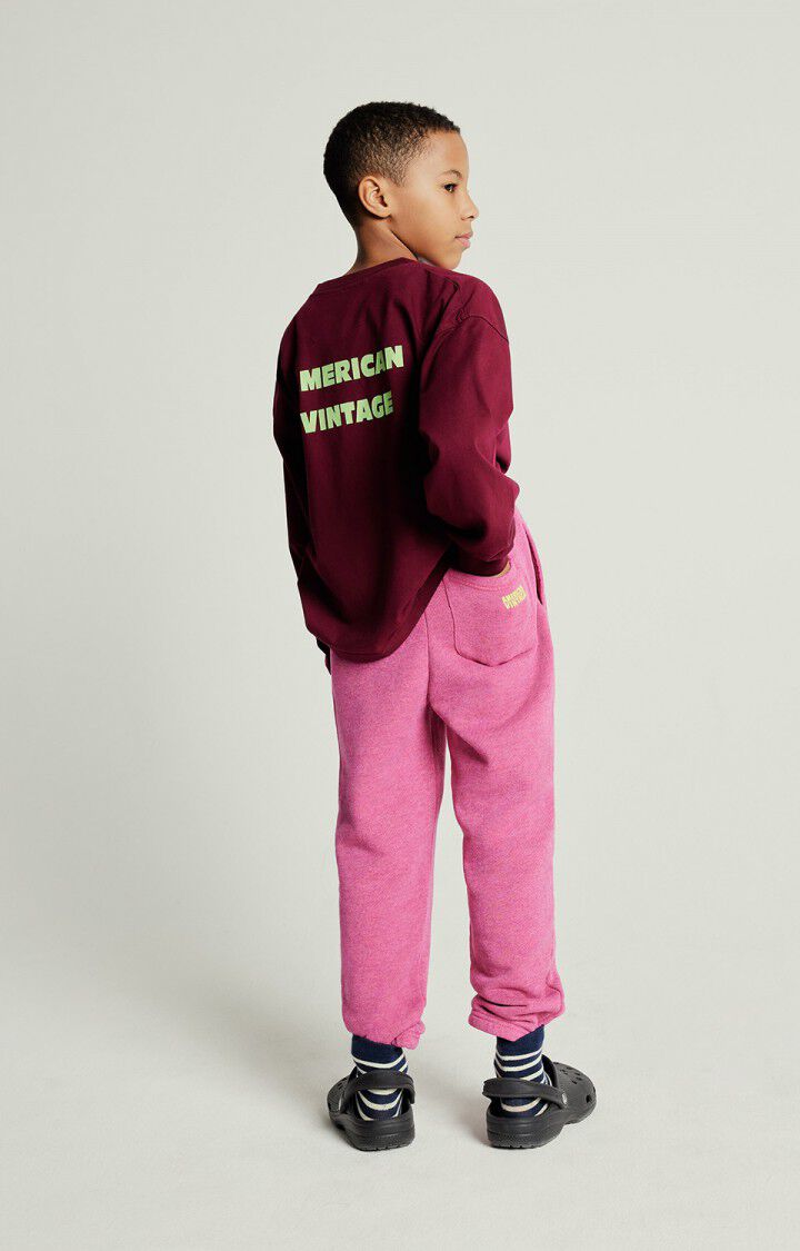 American Vintage Jogging Enfant Doven - GERANIUM FLUO SURTEINT Rose - E25