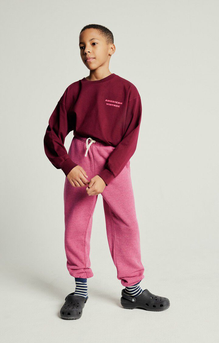 american vintage Jogging enfant Doven - GERANIUM FLUO SURTEINT Rose - E25